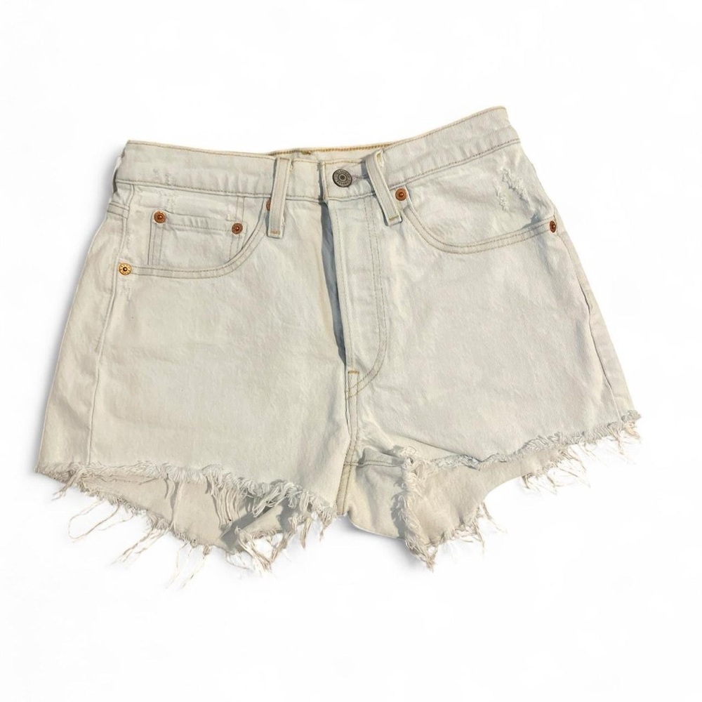 Levi’s Classic 501 High-Rise Frayed Hem Women’s Shorts - Whitewashed